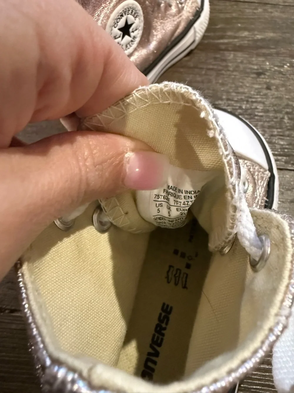 Converse Kids Metallic Rose High Top Sneakers